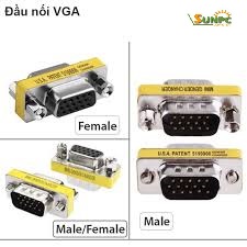 ĐẦU NỐI CÁP VGA 15PIN 3 HÀNG FEMALE-MALE - MALE-FEMALE - MALE - MALE